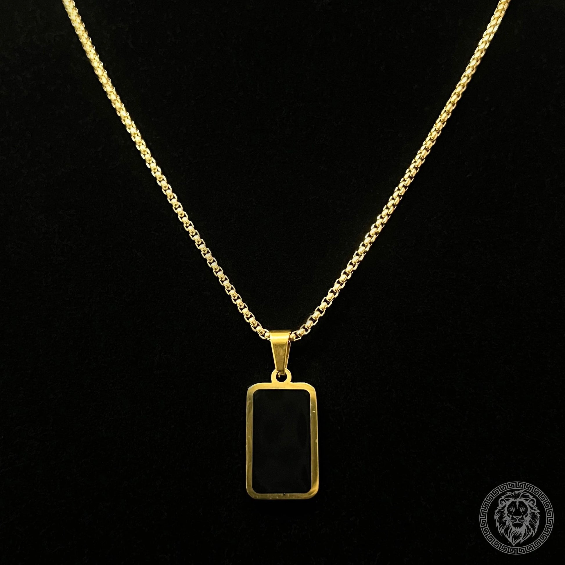 Golden Square Gemstone Pendant - Stylex